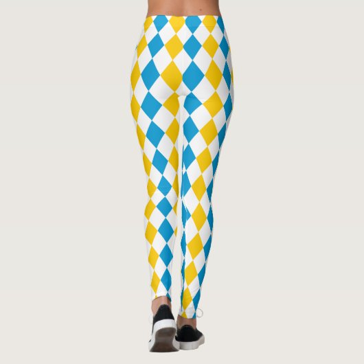 Oktoberfest Outfit Bayern Blue Yellow and White Leggings (Achterkant)