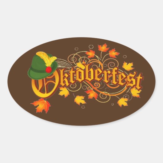 Oktoberfest  ovale sticker (Voorkant)
