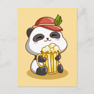 Oktoberfest Panda Beer Beer Briefkaart