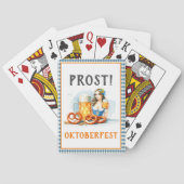 Oktoberfest Party Bier en Pretzels ai Save Date Pokerkaarten (Achterkant)
