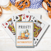 Oktoberfest Party Bier en Pretzels ai Save Date Pokerkaarten