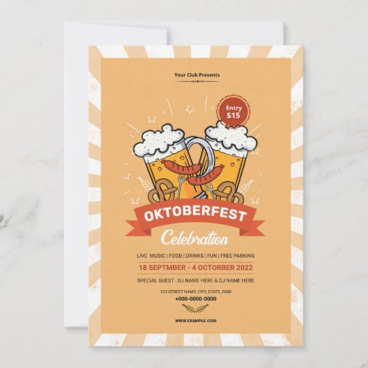 Oktoberfest Party brochure / Uitnodiging (Voorkant)