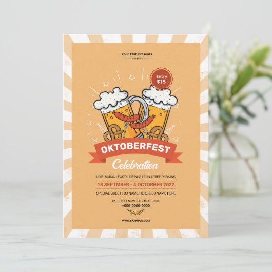 Oktoberfest Party brochure / Uitnodiging (Staand voorkant)
