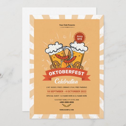 Oktoberfest Party brochure / Uitnodiging (Voorkant / Achterkant)