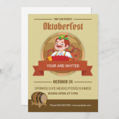 Oktoberfest Party Invitation Flyer Sjabloon Kaart (Voorkant / Achterkant)