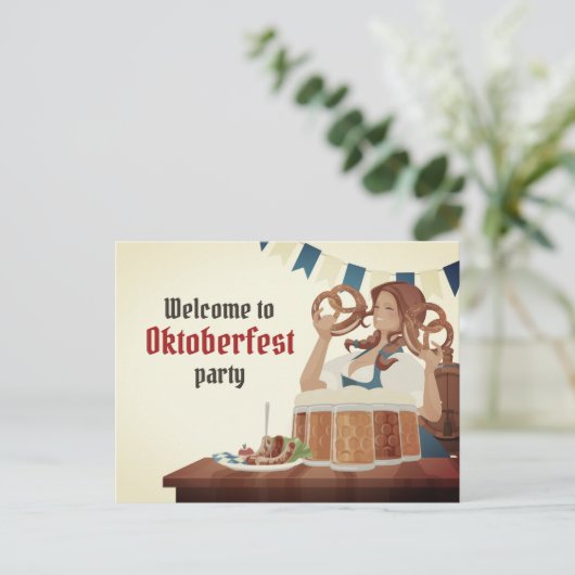 Oktoberfest Party uitnodiging (Staand voorkant)