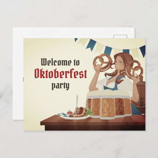 Oktoberfest Party uitnodiging (Voorkant / Achterkant)
