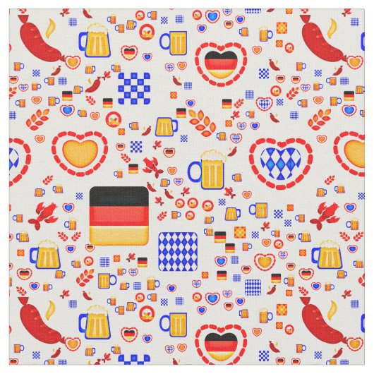 Oktoberfest Pattern Beer Festival Stof (Close Up)