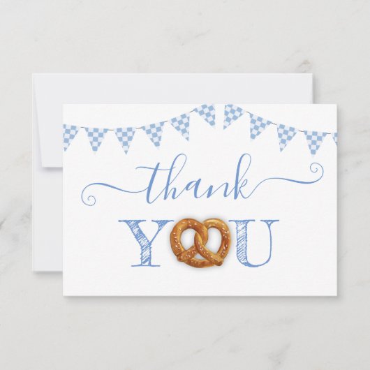 Oktoberfest Pretzel Danke bedankje Kaart (Voorkant)