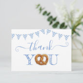 Oktoberfest Pretzel Danke bedankje Kaart (Staand voorkant)