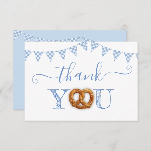 Oktoberfest Pretzel Danke bedankje Kaart (Voorkant / Achterkant)