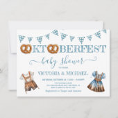 Oktoberfest Pretzel lederhosen-Baby shower Kaart (Voorkant)