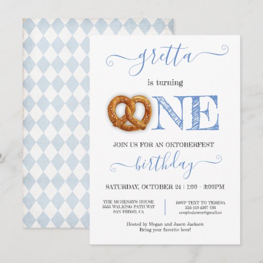 Oktoberfest Pretzel omdraaien op een feestdag Kaart (Voorkant / Achterkant)