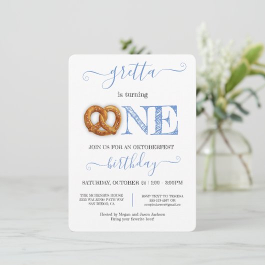Oktoberfest Pretzel omdraaien op een feestdag Kaart (Staand voorkant)