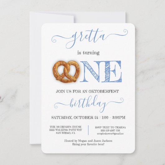 Oktoberfest Pretzel omdraaien op een feestdag Kaart (Voorkant)