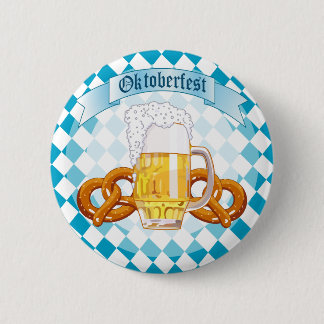 Oktoberfest Pretzels & Bier Ronde Button 5,7 Cm