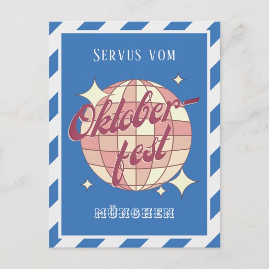 Oktoberfest Retro Briefkaart (Voorkant)