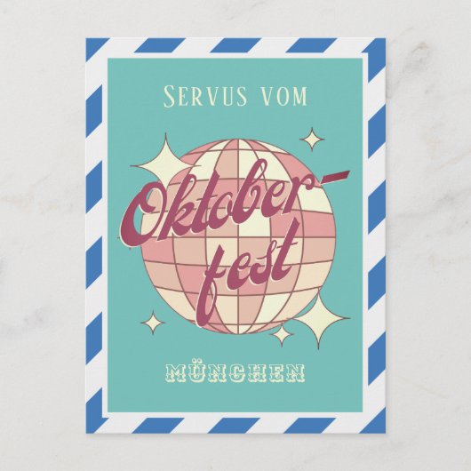 Oktoberfest Retro Briefkaart (Voorkant)