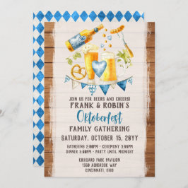 Oktoberfest Rustic Bavarian Beer Custom Party Name Kaart