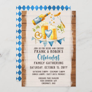 Oktoberfest Rustic Bavarian Beer Custom Party Name Kaart