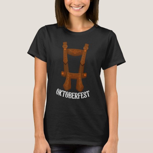 Oktoberfest Suspenders Duits bier Lederhosen T-shirt (Voorkant)