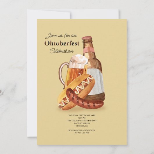 Oktoberfest Time Invitation Kaart (Voorkant)