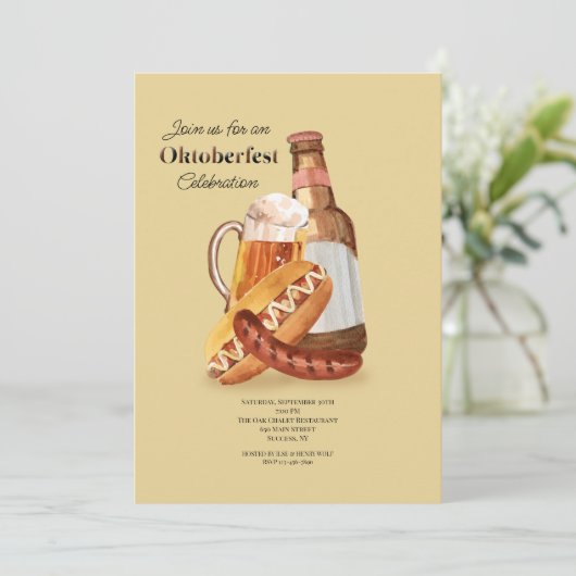 Oktoberfest Time Invitation Kaart (Staand voorkant)