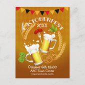 Oktoberfest Toasting Beer Briefkaart (Voorkant)