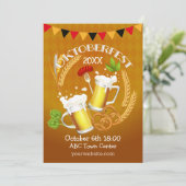 Oktoberfest Toasting Beer Kaart (Staand voorkant)