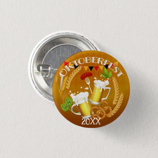 Oktoberfest Toasting Beer Ronde Button 3,2 Cm (Voorkant /achterkant)