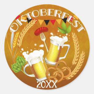 Oktoberfest Toasting Beer Ronde Sticker