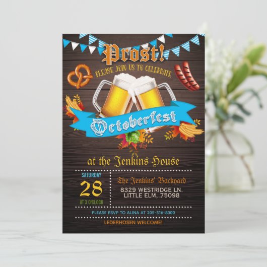 Oktoberfest Uitnodiging (Staand voorkant)