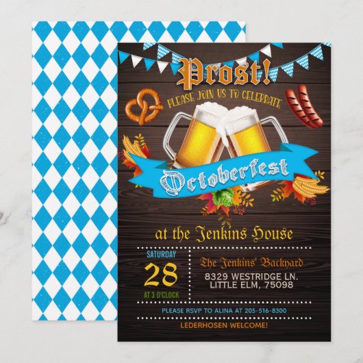 Oktoberfest Uitnodiging (Voorkant / Achterkant)