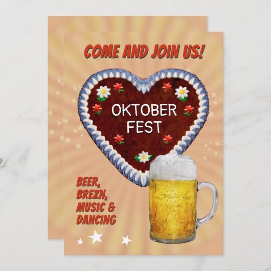 Oktoberfest Uitnodiging (Voorkant / Achterkant)