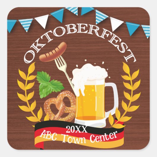 Oktoberfest Vierkante Sticker (Voorkant)