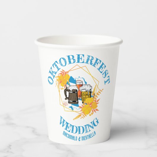 OKTOBERFEST Wedding Papieren Bekers (Achterkant)