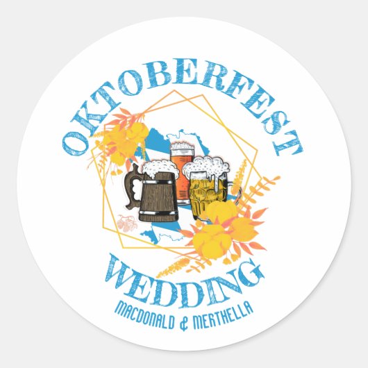 OKTOBERFEST Wedding Ronde Sticker (Voorkant)