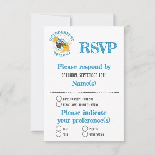 OKTOBERFEST Wedding RSVP Kaartje (Voorkant)