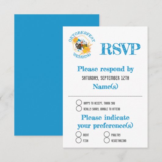 OKTOBERFEST Wedding RSVP Kaartje (Voorkant / Achterkant)