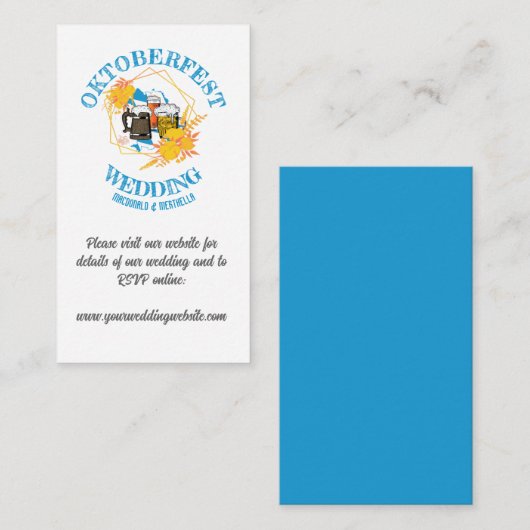 OKTOBERFEST WEDDING Website Informatiekaartje (Voorkant / Achterkant)