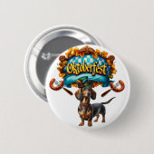 Oktoberfest Weense Hond  Ronde Button 5,7 Cm (Voorkant /achterkant)