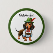 Oktoberfest Weiner Dog Ronde Button 5,7 Cm (Voorkant)