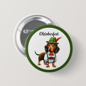 Oktoberfest Weiner Dog Ronde Button 5,7 Cm (Voorkant /achterkant)
