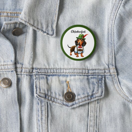 Oktoberfest Weiner Dog Ronde Button 5,7 Cm (In situ)