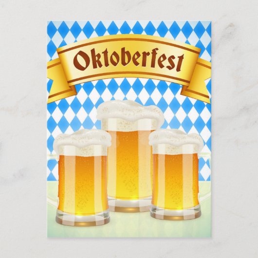 Oktoberfest Wenskaart met biertje Briefkaart (Voorkant)