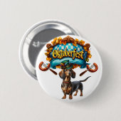 Oktoberfest Wiener Dog Ronde Button 5,7 Cm (Voorkant /achterkant)