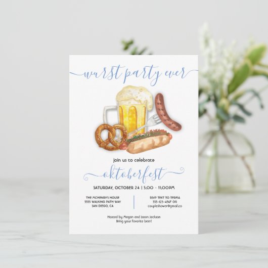 Oktoberfest Worst Feest EVER Modern Kaart (Staand voorkant)