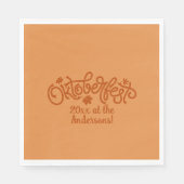 Oktoberfest Year Name Brown Text op Luncheon Servet (Voorkant)