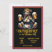 Oktoberfest Zombie Barmaid uitnodiging (Voorkant)