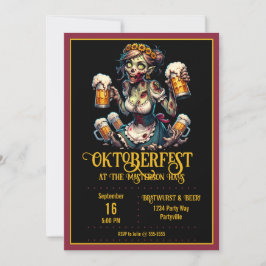 Oktoberfest Zombie Barmaid uitnodiging